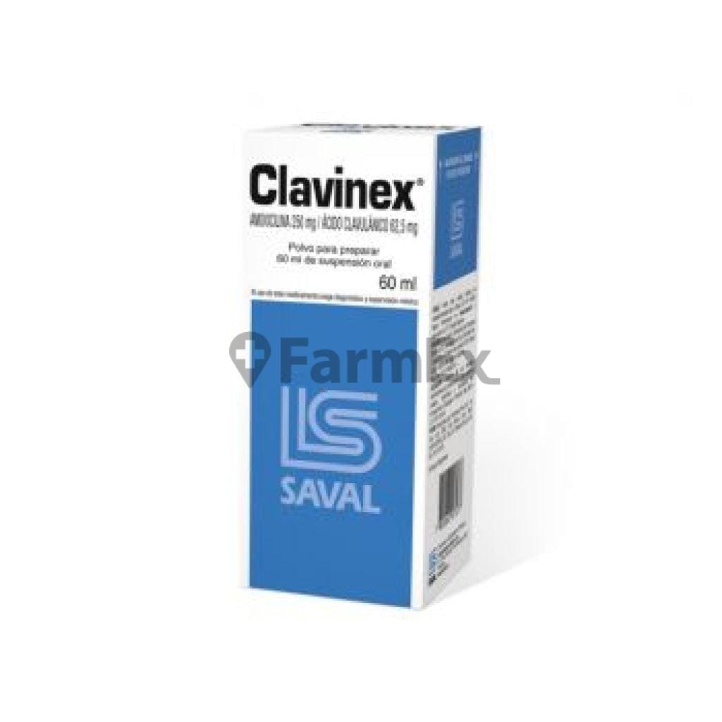 Clavinex Polvo para Suspension Oral 250 mg / 5 mL x 60 mL Farmex-Fonasa-Persistente